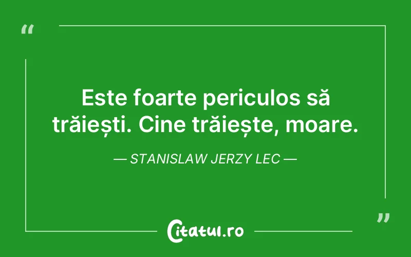 Citat Stanislaw Jerzy Lec - citate viata