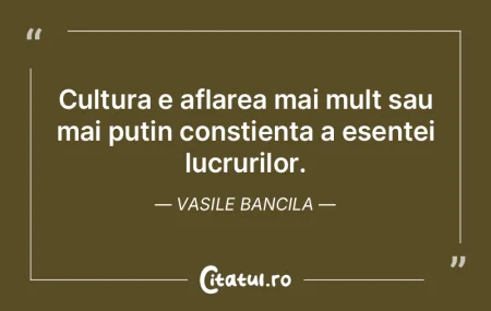 Cultura e acumulare de realitate. Vasile... Cultura e acumulare de realitate. Vasile...