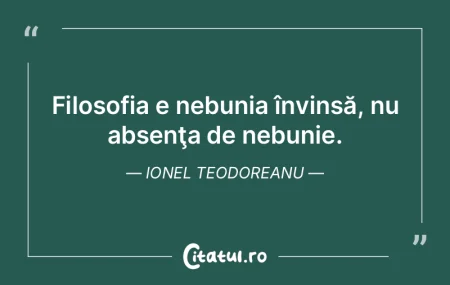 Poetul nu este un filosof, ci un clarvă...