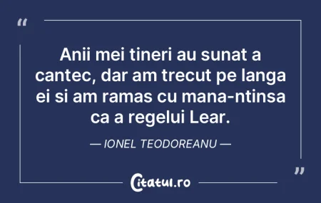 Trecutul ma urmareste. Merge in pas cu m...