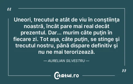 Nu poţi să schimbi trecutul, dar cu si...