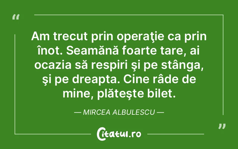 Citat Mircea Albulescu - citate viata
