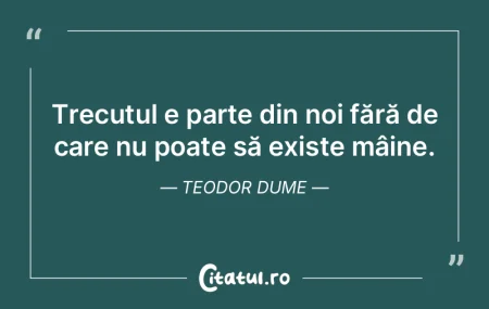Viitorul te trage de mână şi trecutul...