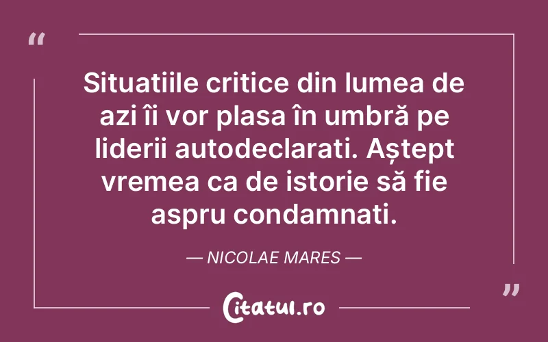 Citat Nicolae Mares - citate viata