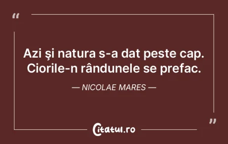 Noi otrăvim încontinuu natura, iar ea ... Noi otrăvim încontinuu natura, iar ea ...