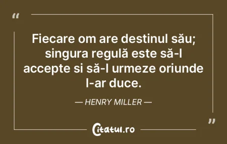 Destinul nu este o chestiune de şansă,...