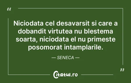 Soarta nu rapeste ceea ce n-a dat. Senec...