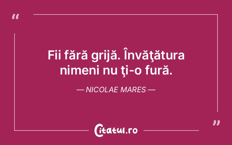 Citat Nicolae Mares - citate viata