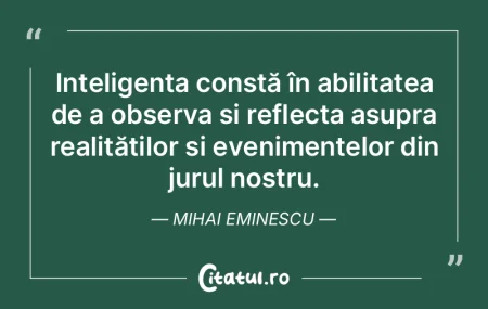 Inteligenta e un mijloc de adaptare la m... Inteligenta e un mijloc de adaptare la m...