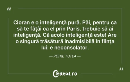 Inteligenţa este un servitor minunat, d...