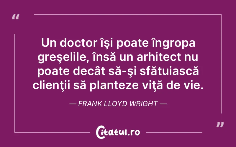 Citat Frank Lloyd Wright - citate viata