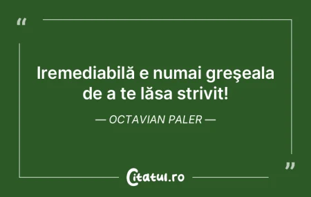 Iremediabilă este numai greşeala de a ... Iremediabilă este numai greşeala de a ...