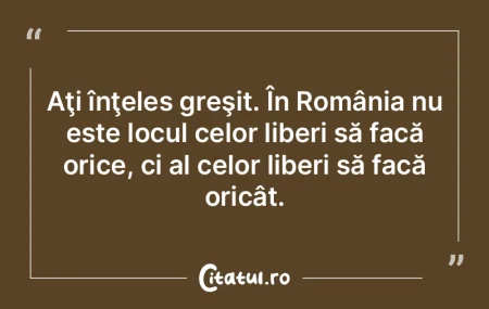 Suntem pe drumul cel bun, dar greşit.