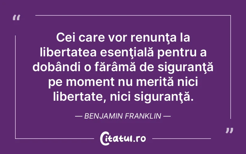 Citat Benjamin Franklin - citate viata