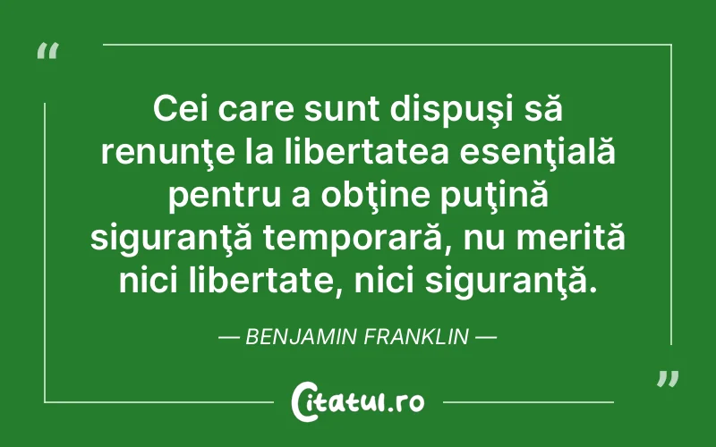 Citat Benjamin Franklin - citate viata