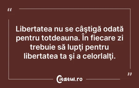 Libertatea fără justiţie e ca un vapo... Libertatea fără justiţie e ca un vapo...