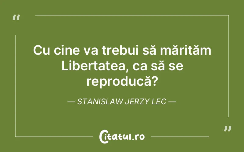 Citat Stanislaw Jerzy Lec - citate viata
