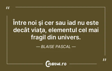 Între noi şi cer sau iad nu este decâ...