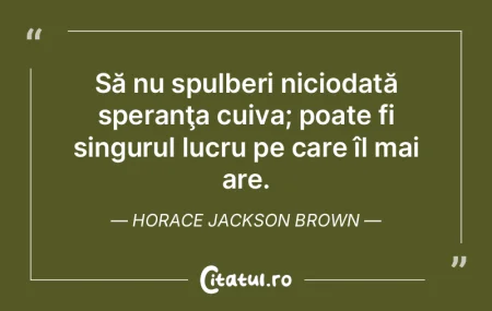 Speranţa este sentimentul că sentiment...