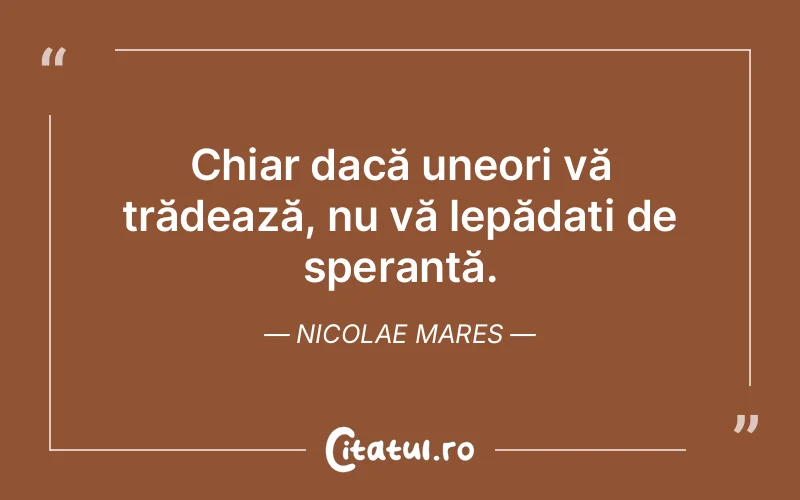 Citat Nicolae Mares - citate viata