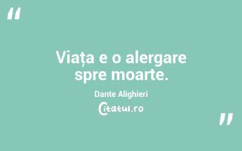 Viaţa e o alergare spre moarte. Dante Alighieri...