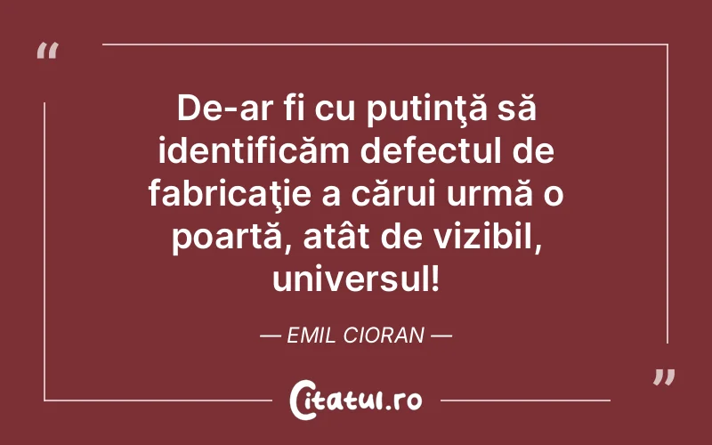 Citat Emil Cioran - citate viata