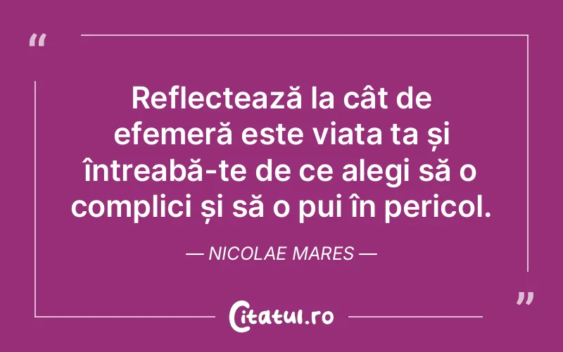 Citat Nicolae Mares - citate viata