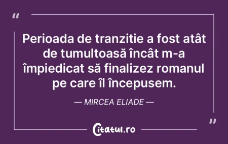 Orice revenire e, probabil, o iluzie, ch...