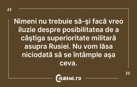 Sunt unde sunt, deoarece cred în toate ...