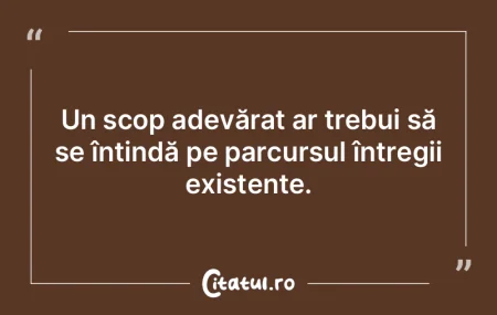 Viaţa este ca o călătorie fără scop...