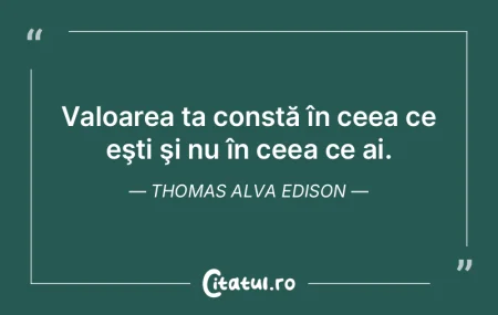 Valoarea unei idei apare doar când o pu... Valoarea unei idei apare doar când o pu...
