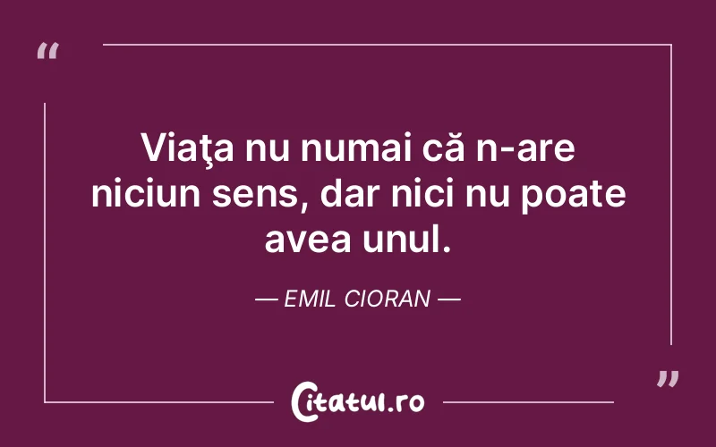 Citat Emil Cioran - citate viata