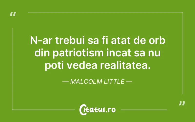 Citat Malcolm Little - citate viata