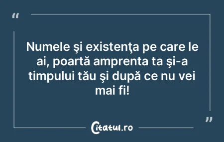 Fără să fi fost un nume, năzuiește ... Fără să fi fost un nume, năzuiește ...