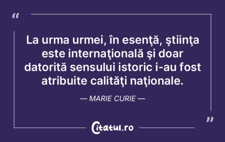 Ştiinţa este o mare podoabă şi o une...