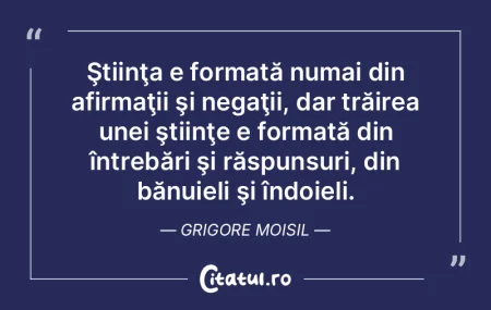 Ştiinţa se bazează pe raţiune şi ex...