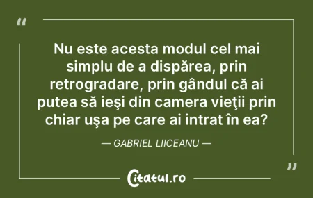 Nu te retrage, pur şi simplu din ceva; ... Nu te retrage, pur şi simplu din ceva; ...