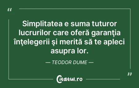 Trebuie să trăim simplu, dar să gând... Trebuie să trăim simplu, dar să gând...