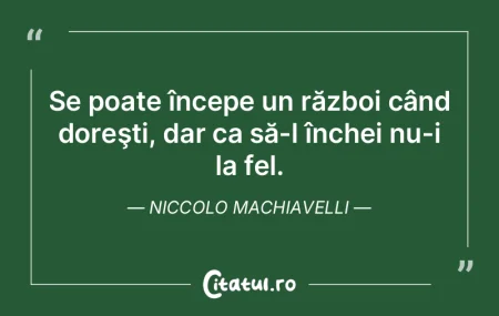 Un război este drept când este necesar...
