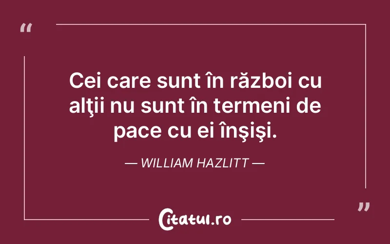 Citat William Hazlitt - citate viata