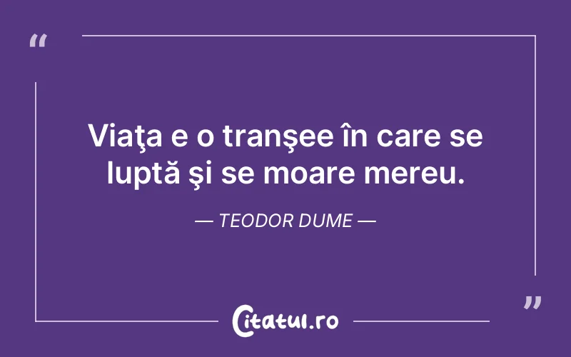 Citat Teodor Dume - citate viata