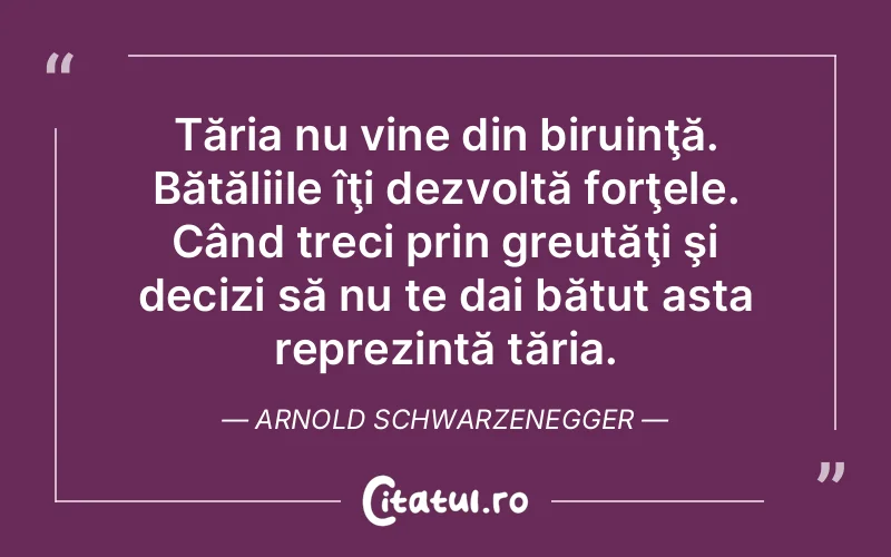 Citat Arnold Schwarzenegger - citate viata