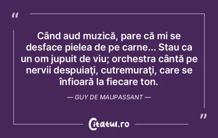 Muzica purifică înţelegerea, o inspir...