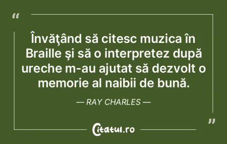 Muzica nu este ceva ce se lasă cuprins,...