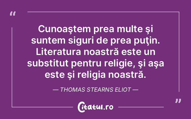Citat Thomas Stearns Eliot - citate viata