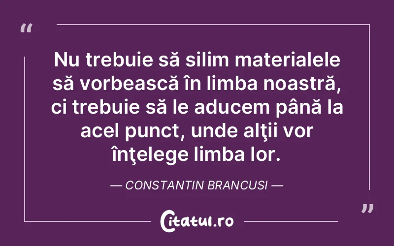 Citat Constantin Brancusi - citate viata