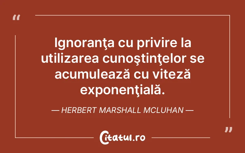Citat Herbert Marshall Mcluhan - citate viata