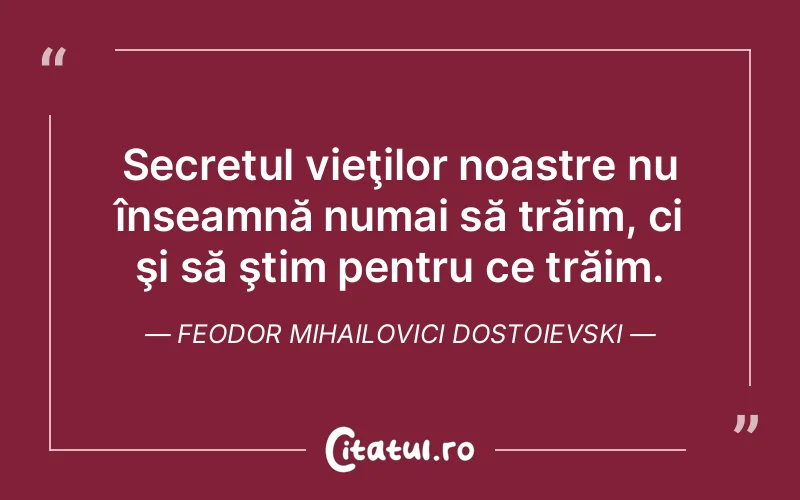 Citat Feodor Mihailovici Dostoievski - citate viata