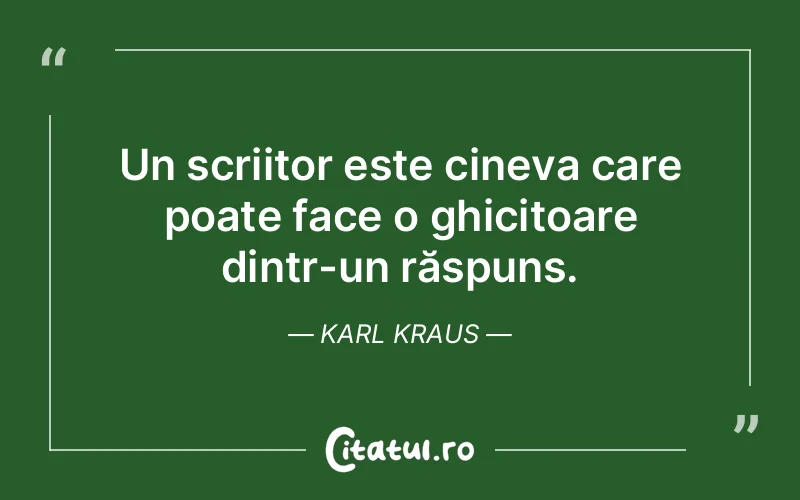 Citat Karl Kraus - citate viata