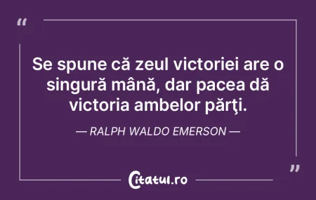 Nimeni nu-şi poate găsi pacea în lips...